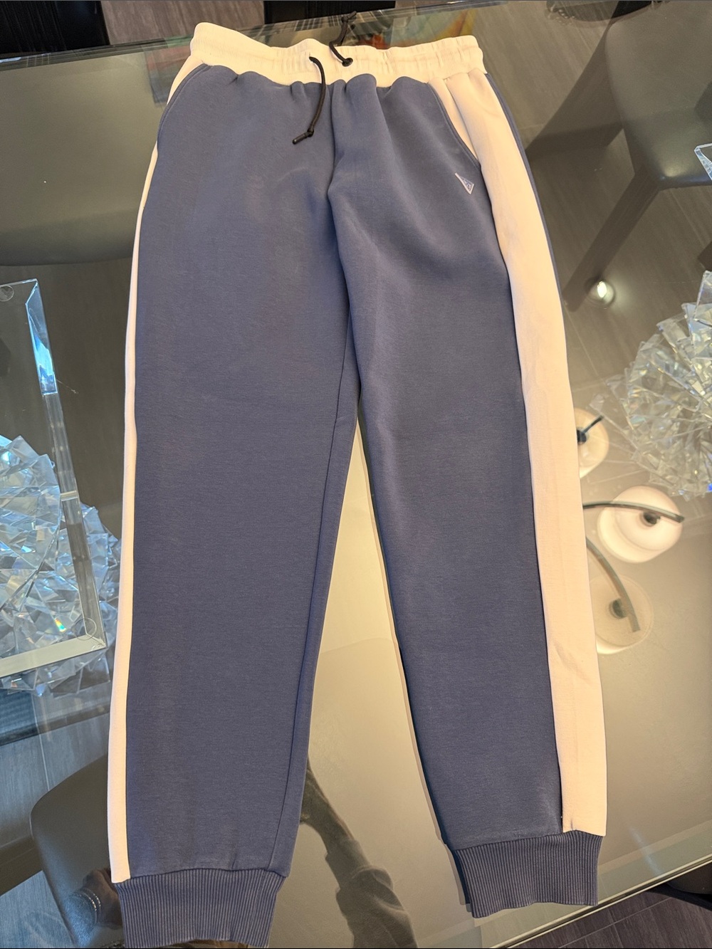Guess Navy and Cream Side-Panel Jogger Pants